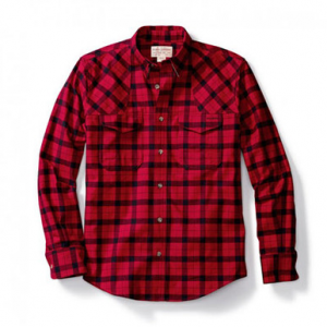 Filson Hunting Shirt Flannel Red Black Plaid 2XL 10497