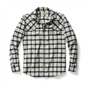 Filson Hunting Shirt Cream Flannel Black LG 10497 in Cream/black, L