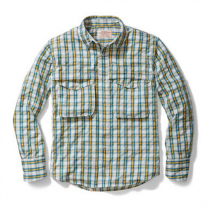 Filson Angler Shirt Amber Green Plaid SM 10604 in Amber/green Plaid, S