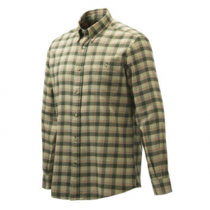 Beretta Wood Flannel Button-Down Shirt Green Check Large LUA10T1644074HL