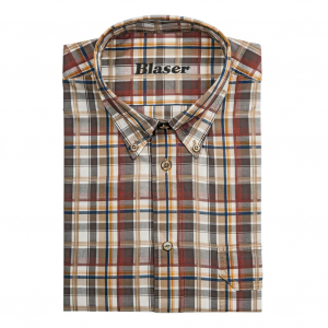 Blaser Men 's Georg Poplin Shirt LG BAOSMGPO in Tan, L