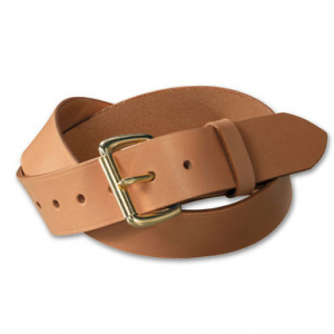 Filson 40 Tan/Brass 1.5" Leather Belt - 63202242216