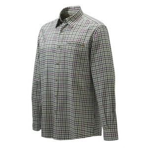 Beretta Wood Plain Collar Shirt Ecru Check X Large LU801T1645011FXL in Beige