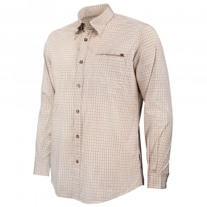 Beretta Trail Plain Collar Shirt Grey/Tan Check X Large LU801T153301A9XL in Gray, XL