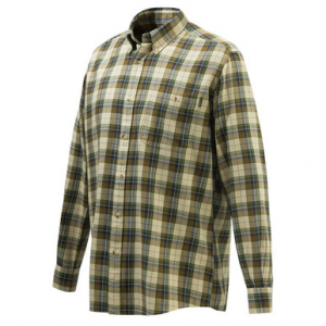 Beretta Wood Flannel Button-Down Shirt Beige/Green Large LUA10T213101AAL