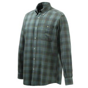Beretta Wood Flannel Button-Down Shirt Beige/Green Overd. Moss X Large LUA10T213101ACXL