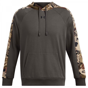 Under Armour Rival Fleece Camo Blocked Hoodie Charcoal/Black XXL 1388087-019006 in Gray, XL