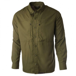 Pnuma Outdoors Long Sleeve Shooting Shirt Dark Olive M PLSSSCYM