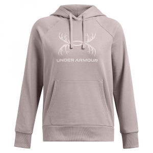 Under Armour Women's Rival Fleece Antler Hoodie Tetra Gray XS 1387574-015005, L