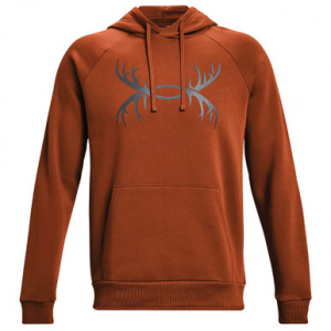 Under Armour Rival Fleece Antler Hoodie Copper Penny/Pitch Grey XL 1365679-291004 in Gray