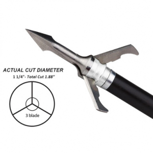 Grim Reaper Broadheads Grim Reaper Fatal Steel 125gr 1-1/4" 3-Blade 1pc Solid Steel Mechanical Broadheads 3pk 1311