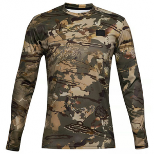 Under Armour Whitetail Iso-Chill Brush Line Long Sleeve T-Shirt UA Forest All Season Camo/Black LG 1361308-994002 Top