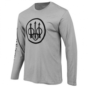 Beretta Trident Logo Long Sleeve T-Shirt Stone Heather X Large TS229T1890096BXL