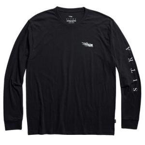 Sitka Gear Foundation Long Sleeve T-Shirt Sitka Black XX Large 600093-BK-XXL Top