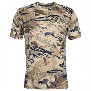 Under Armour Whitetail Iso-Chill Brushline Short Sleeve T-Shirt UA Barren Camo/Black XXL 1361310-999006 Top, L