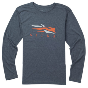 Sitka Gear Sitka Sitka Logo T-Shirt LS Lead Heather Medium 20091-LH-M Top