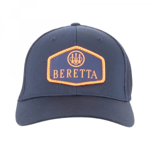 Beretta TKAD FlexFit Trucker Hat Hat Navy/Blaze Orange Medium BC026T1675030SM, M