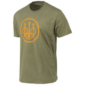 Beretta Trident Logo SS T-Shirt Heather Mil Green Small TS228T189007AUS Top
