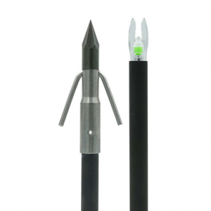 Muzzy Bowfishing Lighted Carbon Arrow Carp Point w/Green Nockturnal Nock & Slide 1320-CBS