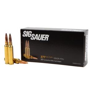 Sig Sauer Ammo .277 Sig 135gr Fury Elite Ball FMJ Conventional Casing 20/Box E277SFB135-20