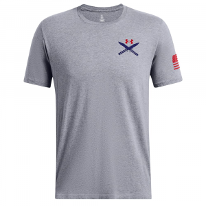 Under Armour Freedom Tac Logo T-Shirt Steel Light Heather XXL 1389463-035006 in Steel Gray, 2XL