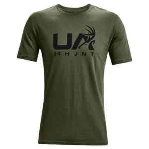 Under Armour Antler Hunt Icon Short Sleeve T-Shirt Marine OD Green/Black 3XL 1366014-390001 Top in Odg