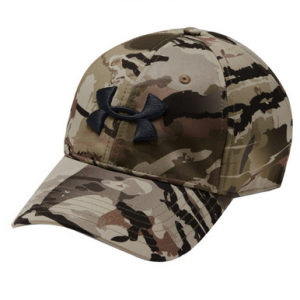 Under Armour Whitetail Men's Camo Stretch Fit Cap Updated UA Barren Camo/Charcoal/Black Size S/M 1318532-999001