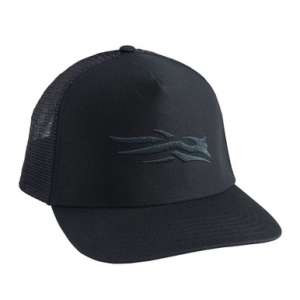 Sitka Gear Black Logo Five Panel Trucker Hat Hat 20121-BK-OSFA