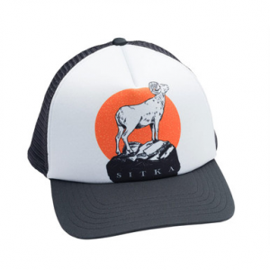 Sitka Gear Lyle Hebel Black Standing Ram Foam Trucker Hat Hat 20127-BK-OSFA