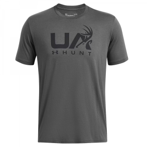 Under Armour Antler Hunt Icon SS T-Shirt Castlerock MD 1366014-025006 Top in Gray, M