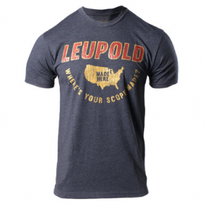 Leupold Made Here T-Shirt Charcoal Heather Medium 180428 Top