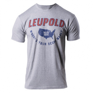 Leupold Made Here T-Shirt Dark Heather Gray Medium 180432 Top