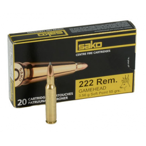 Sako 222 Rem 55gr Gamehead Rifle Ammunition