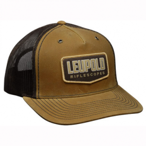 Leupold Riflescopes Waxed Canvas Trucker Hat Hat Whiskey/Brown 185039