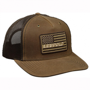 Leupold Flag Waxed Canvas Trucker Hat Hat Buck/Brown 185040
