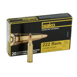 Sako 222 Rem 50gr Gamehead Rifle Ammunition
