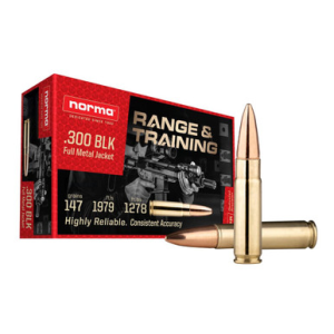 Norma Ammo Norma FMJ 300 AAC BLK 147gr Centerfire Rifle Ammo (20/box) 601801709