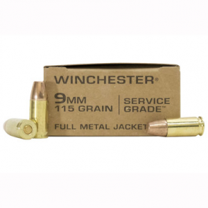 Winchester 9mm Service Grade FMJ 115gr Box of 50rds SG9W