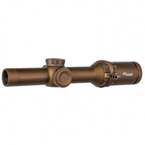 Sig Sauer TANGO6T Scope, 1-6x24mm, 30mm, SFP, MOA Milling Hellfire, Illum Reticle, 0.5 MOA, Capped Turret, FDE SOT61236