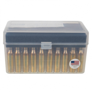 Peterson .338 Norma Mag Box of 50 PCC338NM50 as new 2 necks dented / plastic case cracked
