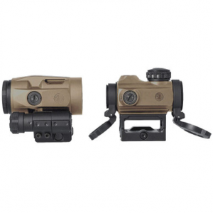 Sig Sauer Romeo-MSR 1x20mm 2 MOA Compact Red Dot & Juliet3-Micro 3x22mm Micro Magnifier FDE Combo Kit SORJ72011