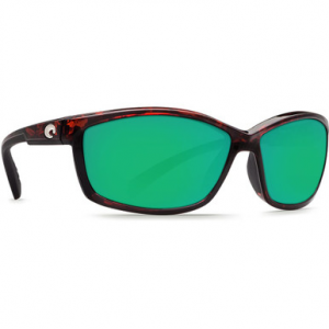 Costa Del Mar Costa Manta Tortoise Frame Sunglasses w/ Green Mirror 580P Lenses MT-10-OGMP