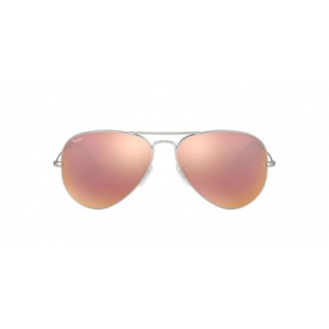 Ray-Ban Aviator Large Metal Matte Silver Light Brown Mirror Pink 0RB3025-019Z255