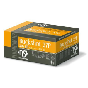 NOBEL AMMO Plumbum Buckshot 12 Gauge 2-3/4" 27 Pellet #4 Shotgun Ammunition | 10 Rounds