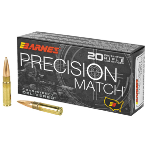 BARNES AMMO Precision Match 300 AAC Blackout 125gr Open Tip Rifle Ammunition | 20 Rounds
