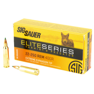 SIG SAUER Elite Series Varmint & Predator 22-250 Rem 40Gr - 20 Rounds