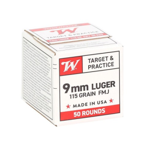 WINCHESTER AMMO 9mm Luger USA Target FMJ 115Gr 50rd
