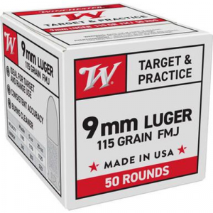 WINCHESTER AMMO 9mm 115Gr FMJ 50rd