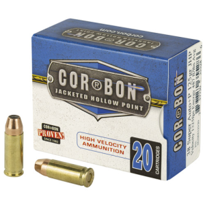 CORBON AMMO 38 Super 125Gr Self Defense JHP +P 20rd