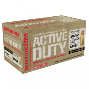 WINCHESTER AMMO 9mm 115G FMJ Active Duty 100rds